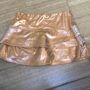 Lucky in Love Shimmering Bronze Mini Skort Girls size L (14)